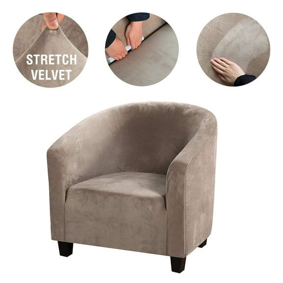 Thick Velvet Club Chair Slipcover, Stretch Armchair Covers Tub Chair Covers Sofa Couch Cover for Bar Counter Living Room Coffee