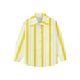 thumbnail image 7 of Baby Boy Dress Shirts Boys Striped Long Sleeve Collared Button Up Shirt with Chest Pocket School Uniform, 7-8 Years Yellow 01, 7 of 7