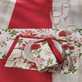 thumbnail image 2 of Split Holiday Botanical Napkin (Red, 20″ x 20″), 2 of 2