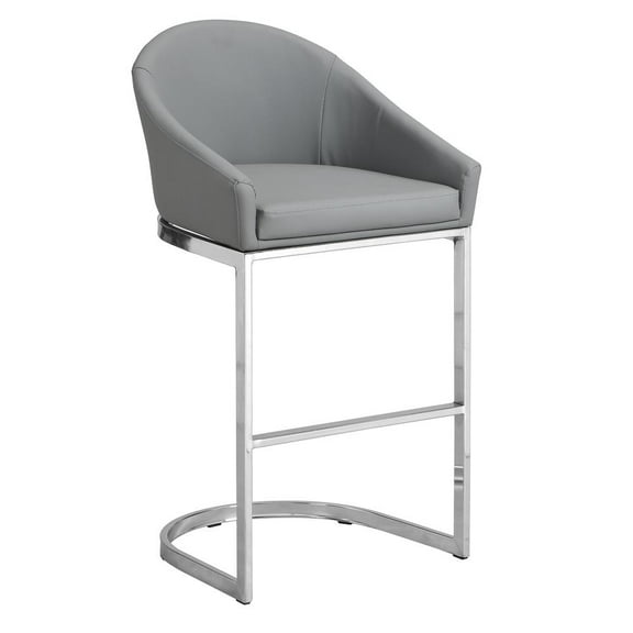 Carolina Classics Torano 26 In Upholstered Counter Stool in Gray/Chrome