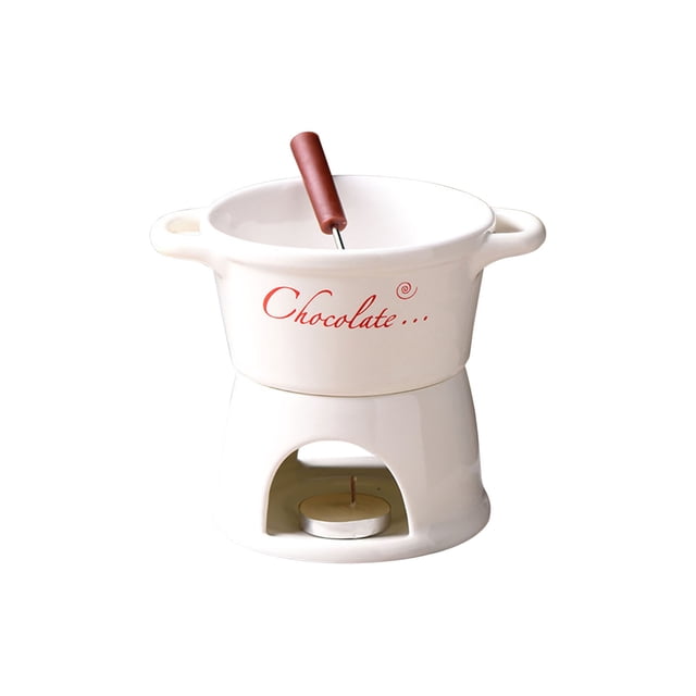 Ceramic Hot Pot Set for Chocolate Fondue - Ice Cream Hot Pot Cup with 300ml Capacity for Home Dining & Entertaining