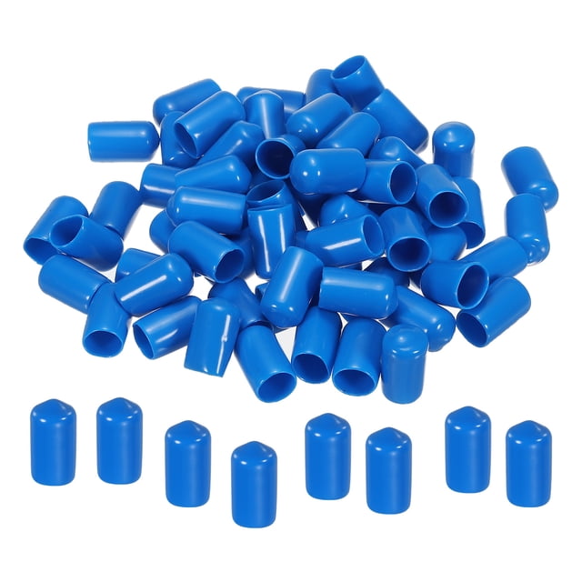 Tapones de goma Uxcell Cubierta de vinilo Protector de rosca redonda Tapones de vacío para tornillos y tubos de 1/2 pulgada 50 piezas
