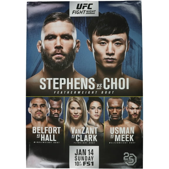 UFC Unisex Fight Night Jan 14th Sunday Official Poster, Multicoloured, One Size