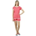 thumbnail image 4 of Bimba Womens Peach Buttondown Lace Pj Set Rayon Night Shirt Shorts Set Dress-22, 4 of 8