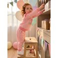 thumbnail image 5 of RUINIXCW Toddler Baby Girl Second Birthday Outfit Infant Girl Spring Fall Winter Clothes Duck Waffled Striped Long Sleeve Sweatshirt Tops and Pants Set, 5 of 9