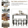 thumbnail image 4 of Clearance! Dining Table Set for 3 People, 4 Piece Bar Table Set, Vintage Rectangular Counter Height Bar Table with 3 Stools, Breakfast Bistro Set, Dining Stool Bar Chairs with Black Metal Legs, B950, 4 of 8