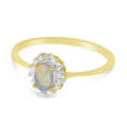 thumbnail image 3 of 14k Yellow Gold Oval Opal And Diamond Ring, 3 of 5