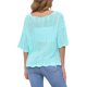 thumbnail image 3 of INSPIRAR CHIC Blusas de Verano de Manga Corta con Cuello Redondo y Diseño Calado para Mujeres S Azul Cielo, 3 of 6