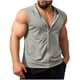 thumbnail image 1 of pstuiky Camisetas sin mangas para hombre, Camiseta deportiva informal de moda para hombre, con bolsillos, capucha y cremallera, sin mangas Camisas de hombre l, 1 of 5