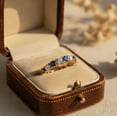 thumbnail image 2 of Alternate Blue Sapphire & Moissanite Wedding Eternity Ring, Handmade Stackable Engagement Ring, September Birthstone Ring, Thick Band Ring., 2 of 4