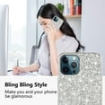 thumbnail image 2 of Compatible with iPhone 16 Pro Max Case Glitter Shockproof, iPhone 16 Pro Max Phone Case Bling Sparkly TPU and PC Silicone Shiny Girl Women Thin Protective Cover (Silver), 2 of 14