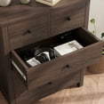 thumbnail image 4 of 5-Drawer Light Brown Wood Dresser for Bedroom with Metal Handles, Modern Chest of Drawers for Entryway, Hallway, Living Room, 4 of 8