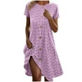 thumbnail image 1 of Mgmyaa Robe d'Été Décontractée à Manches Courtes avec Boutons pour Femmes Robe Midi de Plage Voyage Vacances, 1 of 3