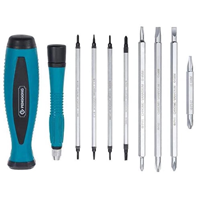 Kits de destornilladores, 10pcs / set Multifunción CR-V Juego de destornilladores de estrella ranurada magnética Juego de desmontaje de cabeza de destornillador doble Juego de reparación de electrodomésticos Herramienta manual ZefeiWu 8390605285028