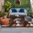 thumbnail image 2 of White Orange Pumpkin Fall Outdoor Rug for Patio/Deck/Porch, Non-Slip Large Area Rug 3 x 5 Ft, Thanksgiving Modern Art Indoor Outdoor Rugs Washable Area Rugs, Reversible Camping Rug Carpet Runner, 2 of 8