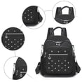 thumbnail image 3 of Faraee Laptop Backpack Purse for Women Leather Mini Bookbag Work Travel Top Handle Satchel Black, 3 of 9