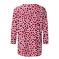 thumbnail image 4 of SOOMLON Valentines Day Shirts Women Couple Valentines Gift Loose 3/4 Sleeve Scoop Neck T Shirts Cute Heart Graphic Tees Trendy Valentines Clothes 2025 Multicolor L, 4 of 5