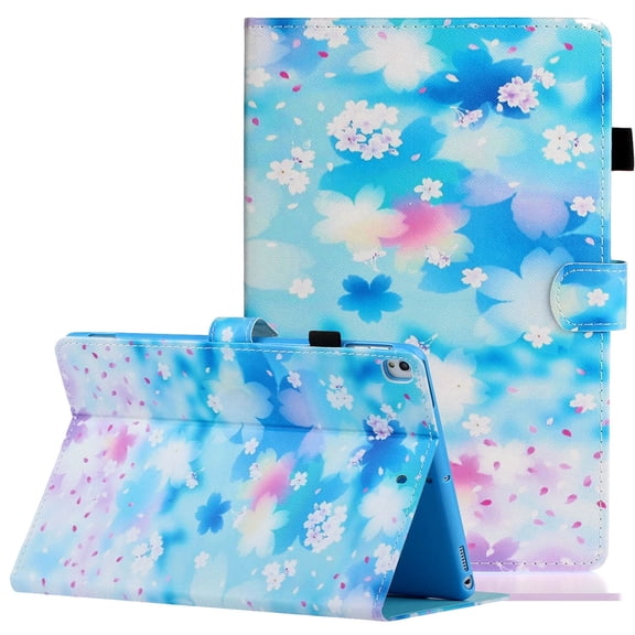 Allytech New iPad 10.2 Case 7th Generation 2019, Premium PU Leather Slim Folio Kickstand Smart Cover Auto Sleep Wake Shockproof Anti-Scratch Pencil Holder Case for Apple iPad 10.2",Flower