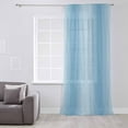 thumbnail image 3 of Blue Ombre Semi Sheer Curtains Drapes for Living Room, Bedroom, French Doors Window 108 Inches Long, Modern Abstract Art Farmhouse Gradient Rod Pocket Chiffon Curtain Drapery Voile Draperies Panel, 3 of 6