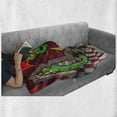 thumbnail image 6 of Cartoon Soft Flannel Fleece Blanket, Video Game Design Inside the Castle with Dragon Fantasy World Medieval Illustration, Cozy Plush for Indoor and Outdoor Use, 60" x 80", Ruby Green, by Ambesonne, 6 of 6