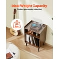 thumbnail image 6 of SSyao 3-Tier Record Player with LED Light & USB Ports Wooden Vinyl Shelf Brown, 6 of 11