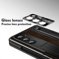 thumbnail image 4 of For Samsung Galaxy Z Fold 6 Slim Case Leather PC Kickstand Phone Cover with Tempered Glass Film - Co, 4 of 5