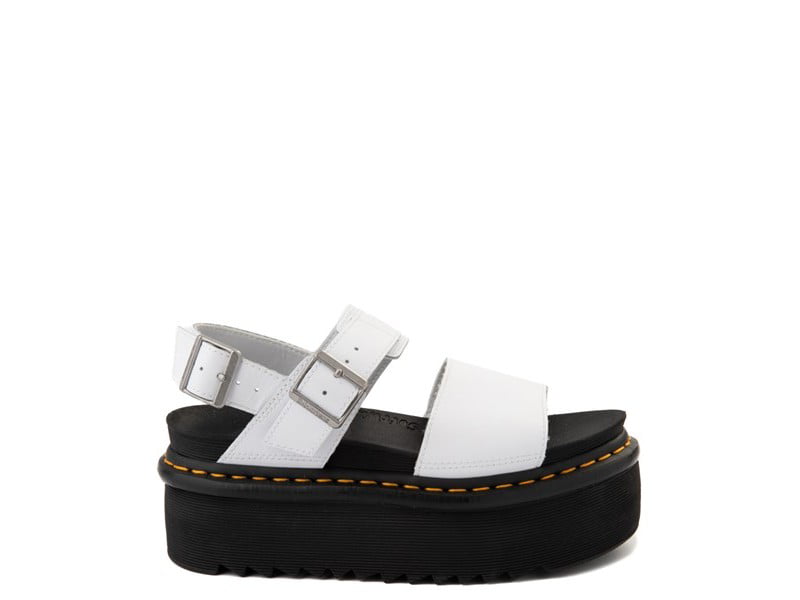 Dr. Martens Voss Quad Hydro Leather Platform Sandal,, white leather, Size  9.0