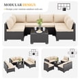 thumbnail image 7 of JORVIMAX Patio Furniture Sets 7 Pieces Outdoor Conversation Set All Weather Modular Sectional Sofa Wicker Rattan Sofa With Beige Cushion, 7 of 7