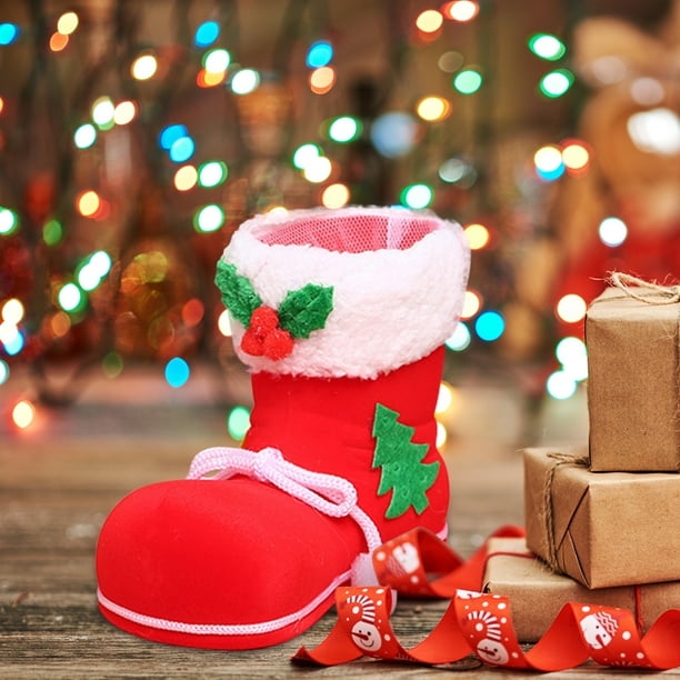 Bolsa de botas de dulces de Navidad, zapatos creativos, caja de dulces, Mini suministros de decoración del hogar
