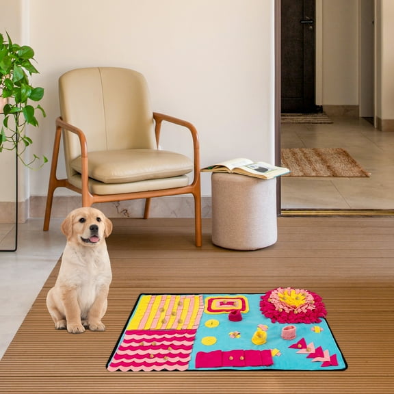 Snuffle Mat for Dogs 27.55*41.33in Large Dog Feeding Mats Pet Sniff Nosework Slower Feeder Interactive Dog Mat for Stress Relief Encourage Natural Foraging
