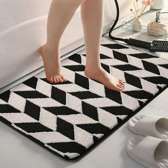 YIMWNYI Bathroom Water Absorbent Door Mat, Non Slip Rug, Soft Velvet Cushion, Fast Drying Carpet, Multipurpose Use for Bathroom, Kitchen, Living Room, Indoor Outdoor Decor