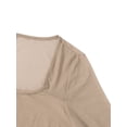 thumbnail image 6 of Seyurigaoka Women Mesh Yarn Stitching Long Sleeve Mini Dress Solid Color Sexy Square Neck Skinny High Waist Bodycon Dress, 6 of 9