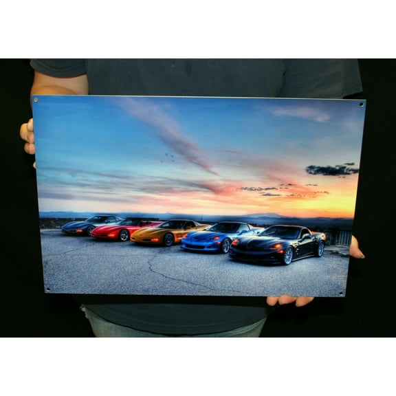 Chevy CORVETTE C6 Generations Metal Picture Sign 18 X 12 PhotoSTEEL