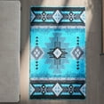 thumbnail image 4 of Emma + Oliver 3x5 Rectangular Turquoise Olefin Accent Rug with Complementary Southwestern Pattern in Beige, Black and Brown and Jute Backing, 4 of 10