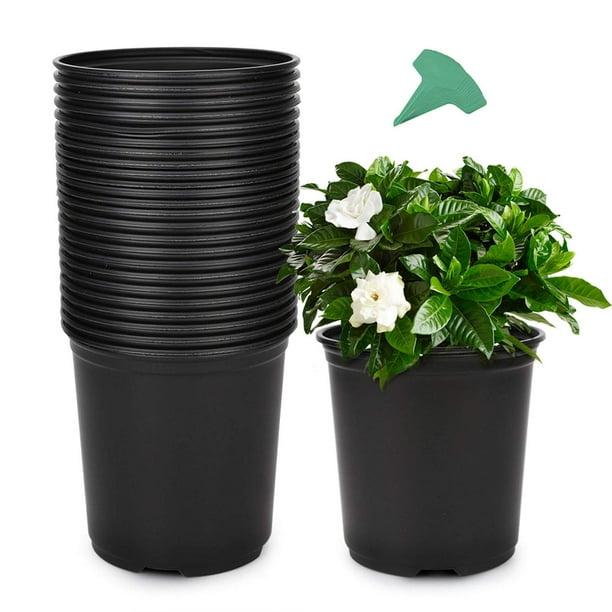 GROWNEER 24 Packs 0.7 Gallon Flexible Nursery Pot Flower Pots with 15