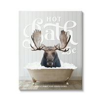 Stupell Industries Vintage Bathroom Moose Ad Animals & Insects Painting Gallery Wrapped Canvas Print Wall Art, 24 x 30