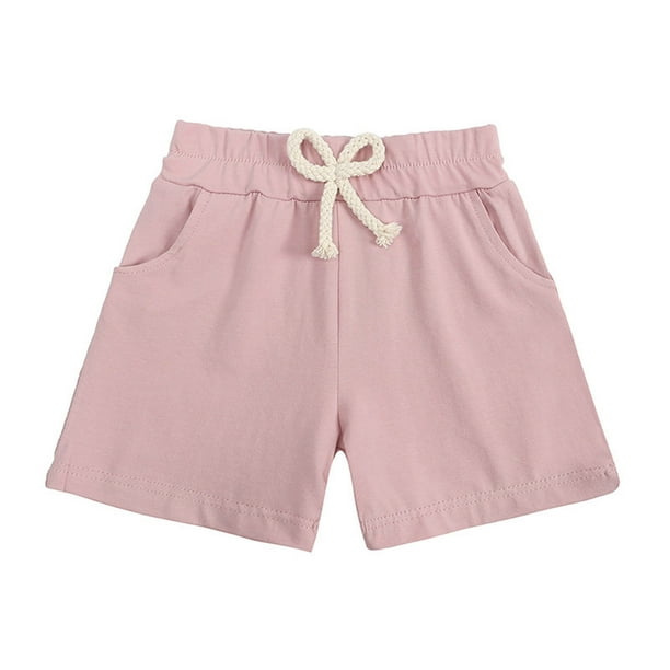 Odeerbi 6M-5Y Niños Niñas Verano Algodón Pantalones Cortos Deportivos Cortos Lindo Color Sólido Pantalones Cortos Suaves