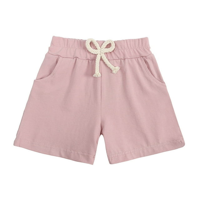 Odeerbi 6M-5Y Niños Niñas Verano Algodón Pantalones Cortos Deportivos Cortos Lindo Color Sólido Pantalones Cortos Suaves