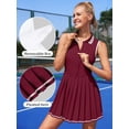 thumbnail image 4 of ATTRACO Robe de Tennis pour Femmes, Robe Polo Côtelée de Golf à Demi-Glissière, Robe d'Entraînement Plissée avec Short et Soutien-Gorge Intégrés, 4 of 8