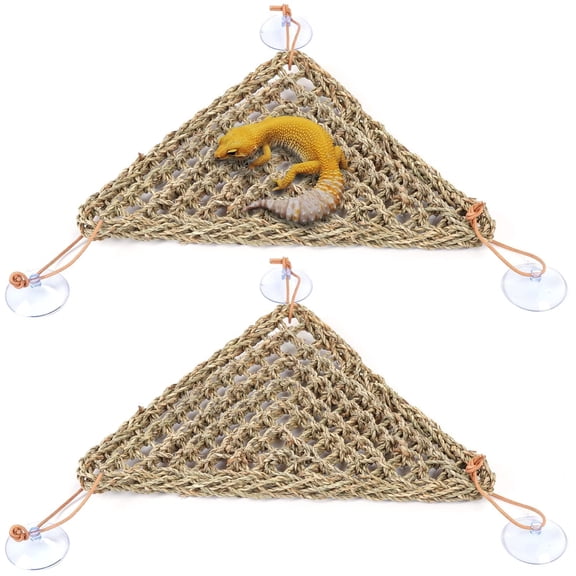 2 pack Bearded Dragon Hammock Reptile Lounger for Chameleon, Lizards, Gecko, Snakes, Geckos (Triangle 32*32*42cm)