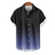 thumbnail image 4 of Blusa y camisa de manga corta con cuello vuelto para hombre, blusa informal de moda con cuello vuelto, estampado degradado, camisa de manga corta con botones, blusa de poliéster para hombre, 4 of 6