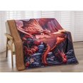 thumbnail image 2 of Anne Stokes Couverture Doublée Sherpa Toucher Soie Signature (Dragon Feu), 2 of 3