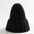 thumbnail image 6 of ruhuadgb Winter Unisex Solid Color Warm Soft Hiphop Knitted Hat Cuffed Skull Beanie Cap, 6 of 8