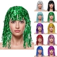 thumbnail image 4 of Kelon Colorful PET Fringe Wig, Sparkling Festival Headpiece, Vibrant Fringe Hair Decor, Fashion Party Accessories for Cheerleaders and Sports Fans, One Size Heardband, 4 of 4