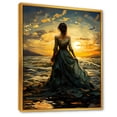 thumbnail image 2 of Designart "Dawn's Reverie Woman's Awakening" Fashion Framed Wall Art - Glam Blue Fashion Woman Hallway Framed Wall Art Decor, 2 of 6