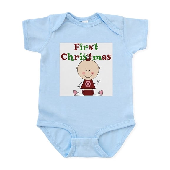 CafePress - Baby Girl First Christmas Infant Bodysuit - Baby Light Bodysuit, Size Newborn - 24 Months