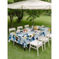 thumbnail image 4 of Outdoor Tablecloth with Umbrella Hole for Patio/Picnic/Party/Camping, Gray Blue Bees Farmhouse Waterproof Table Cloth Rectangle Table Cover Washable, Spring Summer Botanical Flowers (54"x 80"), 4 of 8