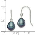 thumbnail image 3 of FB Jewels Sterling Silver 8-9mm Black FW Cultured Pearl Dangle Earrings, 3 of 3