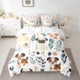 thumbnail image 3 of Homewish Kawaii Puppy Dogs 7-Piece Bedding Comforter Set,Rustic Flower King Bedding Sets,White Brown Green Bed Sheets For Girls Boys,Breathable Home Decor Reversible, 3 of 9