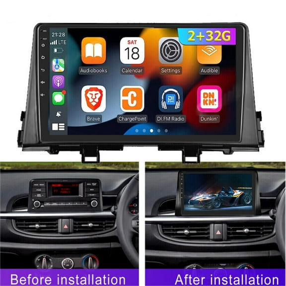 Android 13 Car Radio Stereo for Kia Picanto Morning 2016-2019, 9" Car Multifunctional Player Support Carplay Android Auto GPS Navigation WIFI Bluetooth Rear Camera 2GB RAM 32GB ROM, Black
